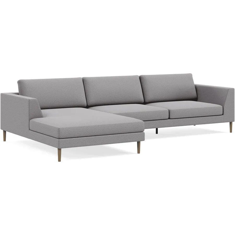 Ecksofa Domino Links Stoff grau/beige B 310 T 181 cm - Möbel Konfigurator: Traummöbel individuell zusammenstellen