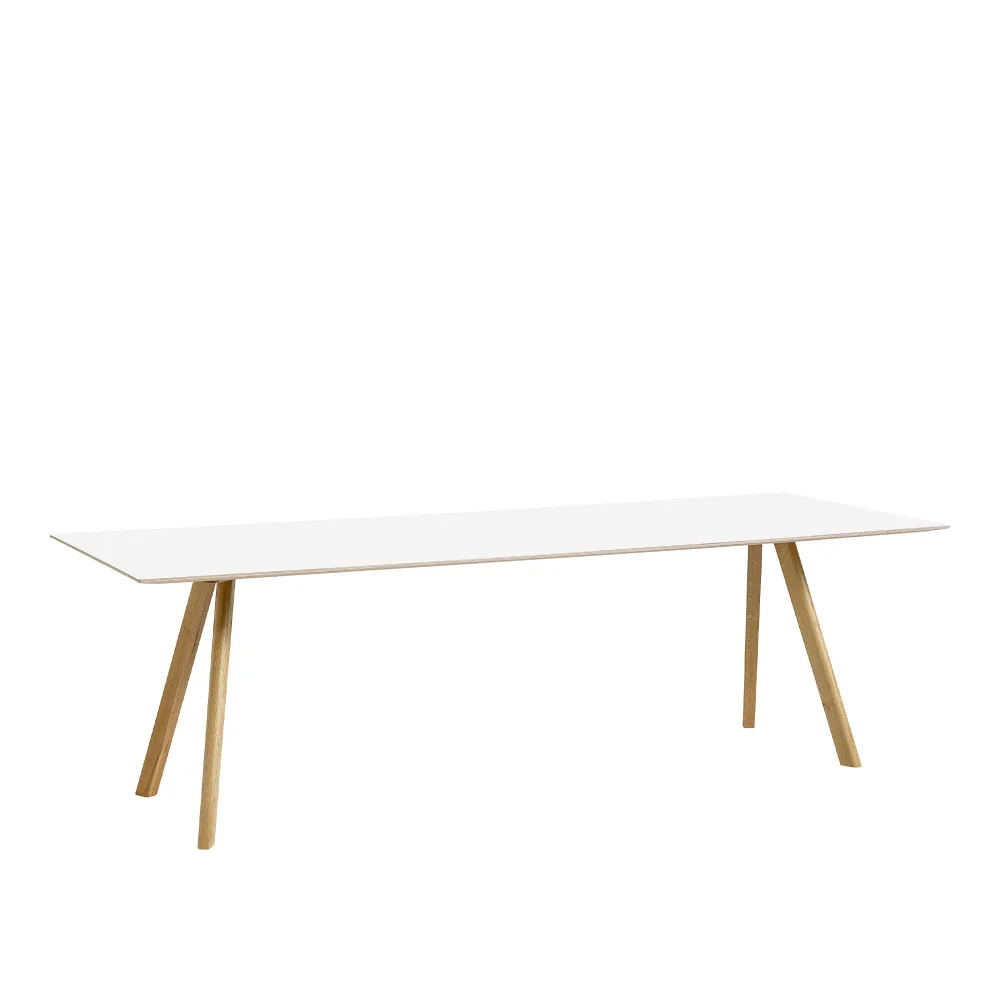 HAY - CPH30 2.0 Table Lacquered Oak Frame L250 X W90 X H74 White Laminate Tabletop Lacquered Edge - Matbord - Ronan & Erwan Bouroullec - Vit - Trä