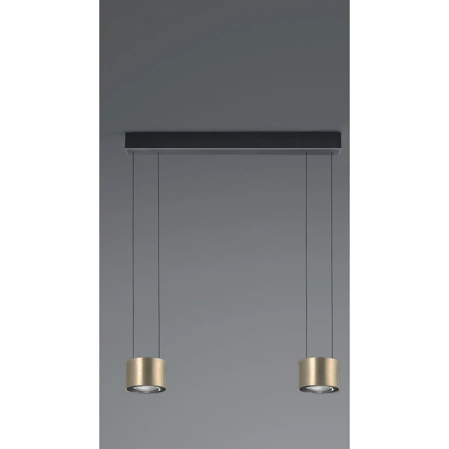 Designer-Pendellampe Bankamp Impulse Bronze 2-flammig vertical flex - LED - Lichtfarbe: Extra warmweiss - Material: Aluminium/Stahl -