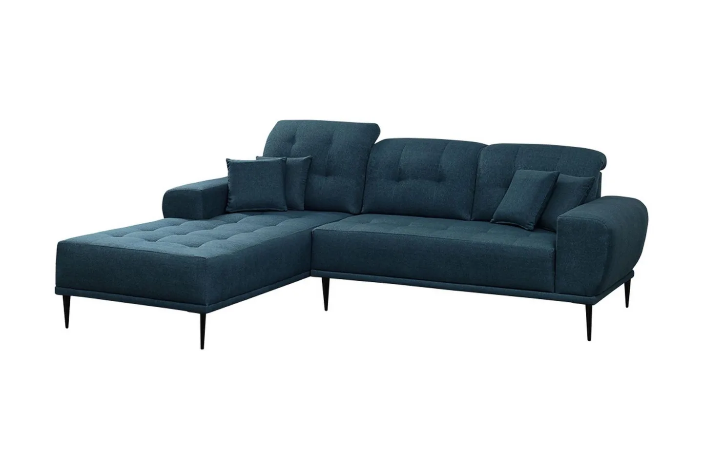 Rapale 3-sits Soffa med Divan Vänster med Kuddar - Blå