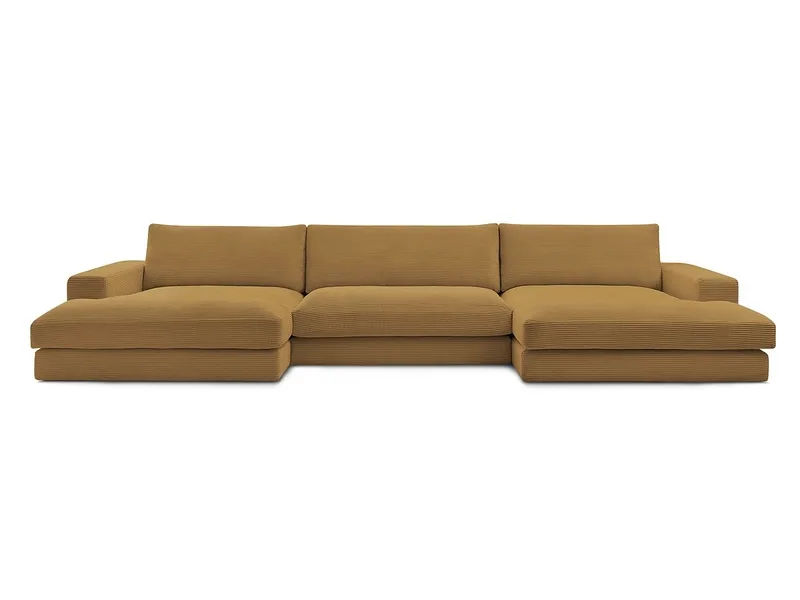 Wohnlandschaft BOBOCHIC LEONARD Cord-Stoff gelb