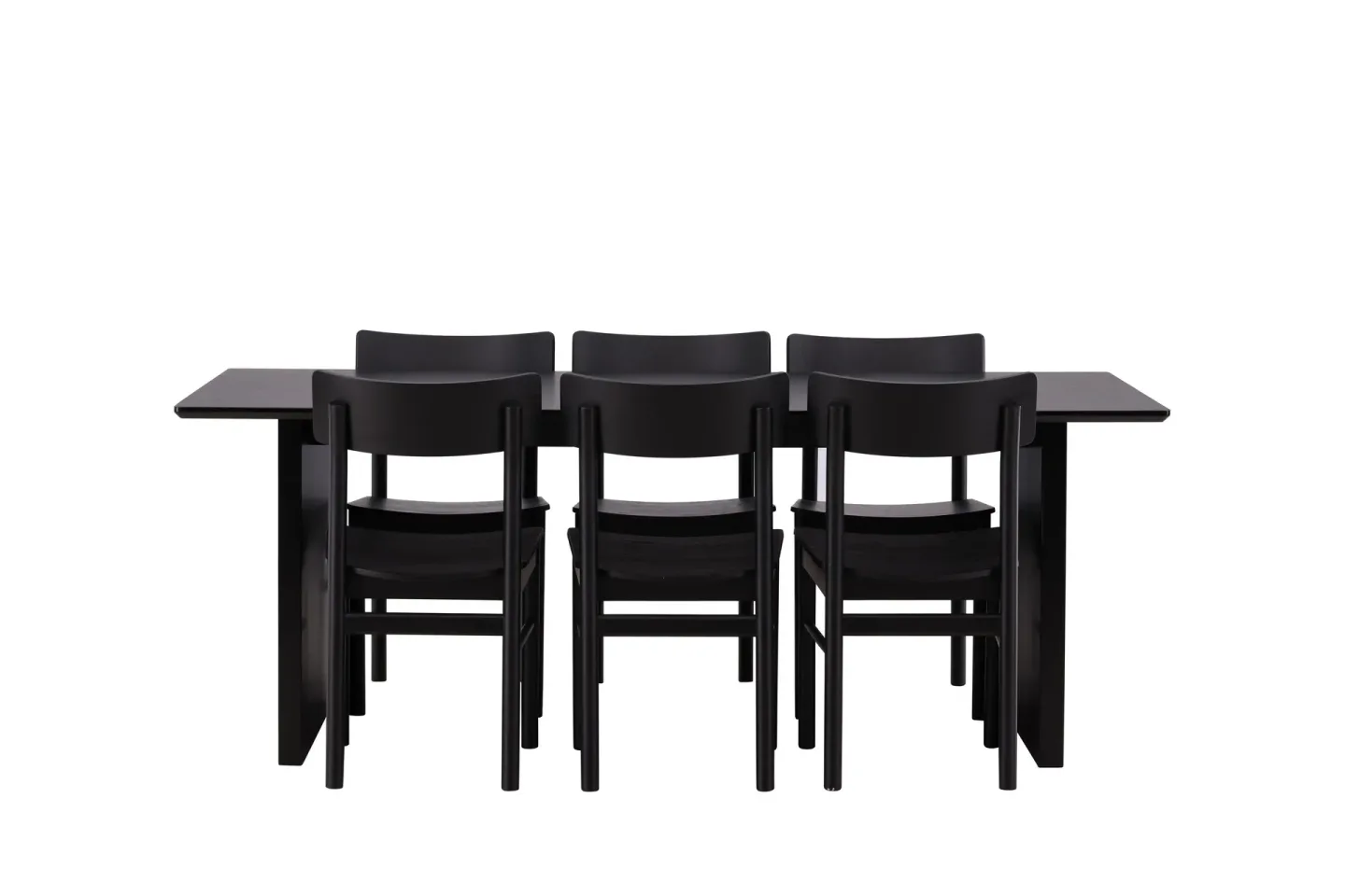 Vail Matgrupp 200 cm Rektangulär med 6 Montros stolar - Svart
