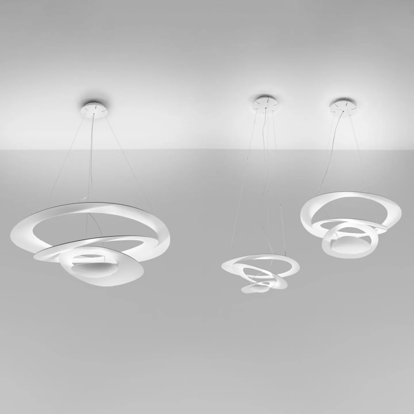 Pirce Micro LED Pendelleuchte Weiß - Artemide - Wohnzimmer - Design - Metall - Einflammig