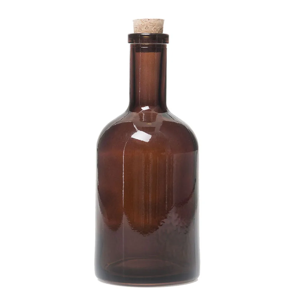 Glasflaska med kork Mörkbrun 400 ml