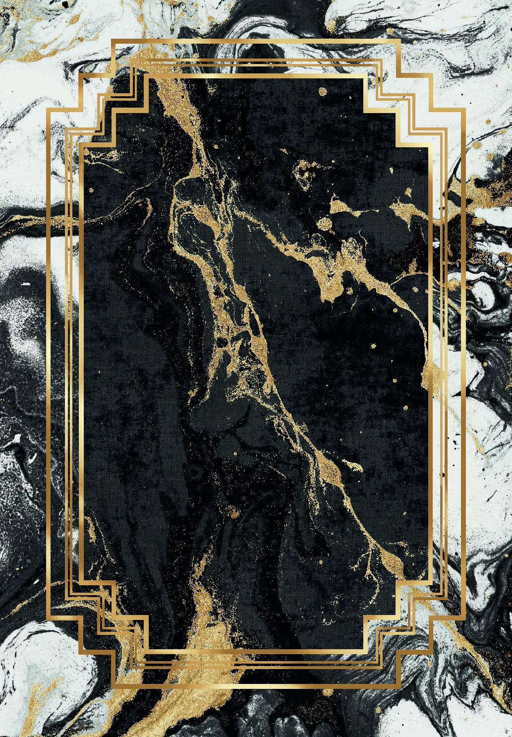 Wilton-teppe - Emery (svart) (Størrelse: 160 x 230 cm)