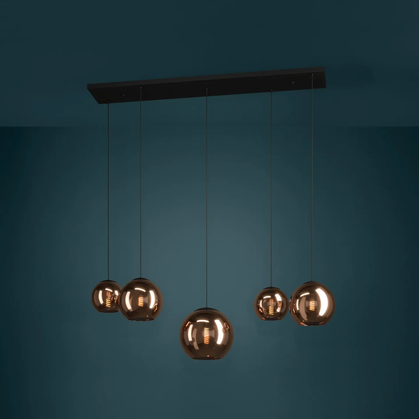 Cordoba hänglampa med 5 lampor i koppar - EGLO Stars of Light - Matsal - Modern - Glas - Med flera ljuskällor