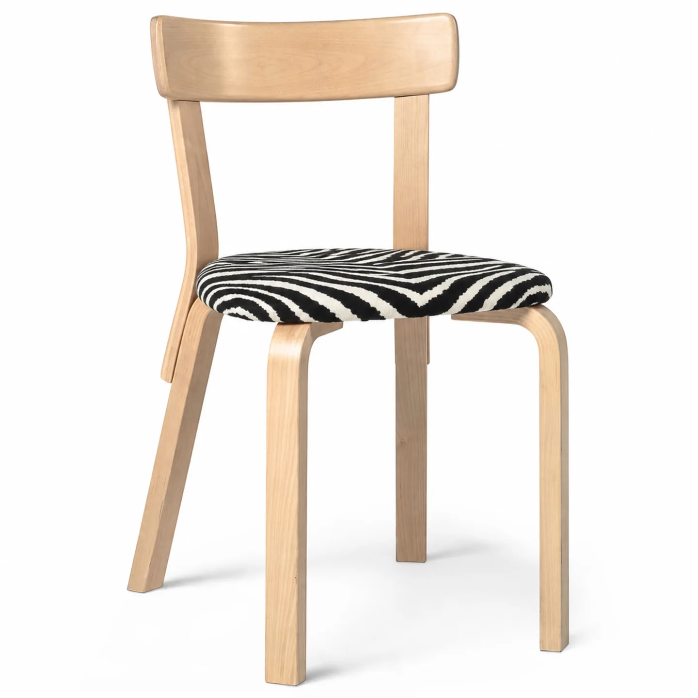 Artek - Chair 69, Birch Veneer/ Zebra - Matstolar - Alvar Aalto - Trä