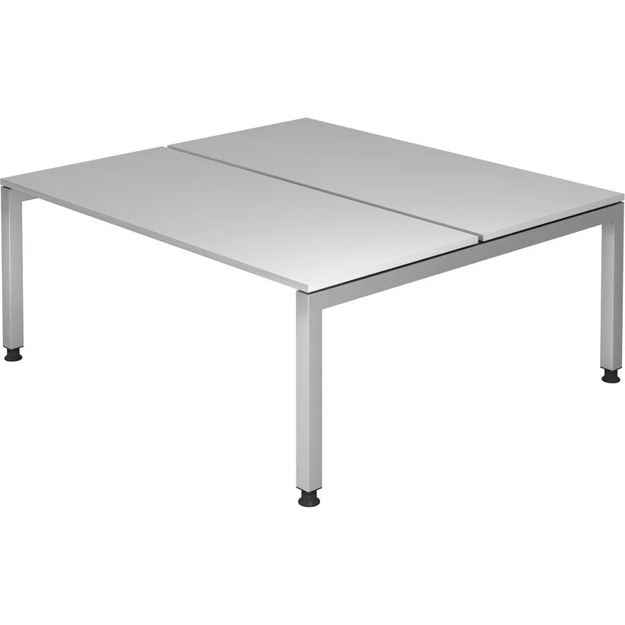 Schreibtisch Office grau Holzwerkstoff Höhenverstellbar B 180 cm T 162.5 cm