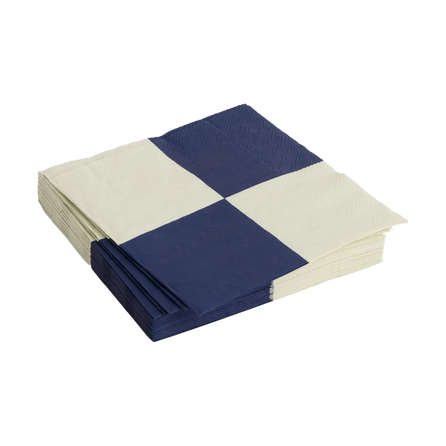 HAY Pattern Lunch Check Serviette 33x33 cm 20er Pack Off white-dark blue L