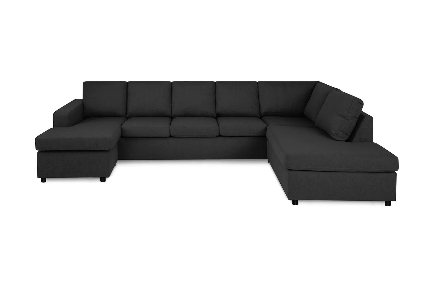 Crazy 5-sits Högervänd U-formad X-Large Soffa med Divan och Schäslong i Tyg - Antracit