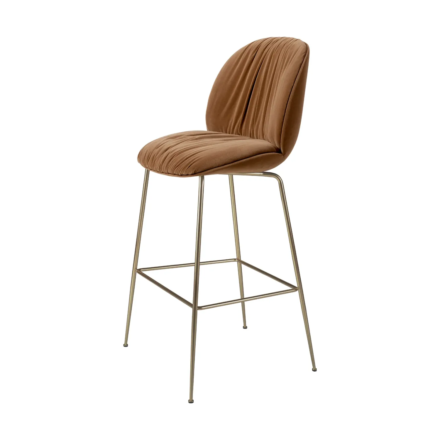 GUBI Beetle Soft Barhocker 75 cm vollgepolstert Sunday Dedar 112-antik messing