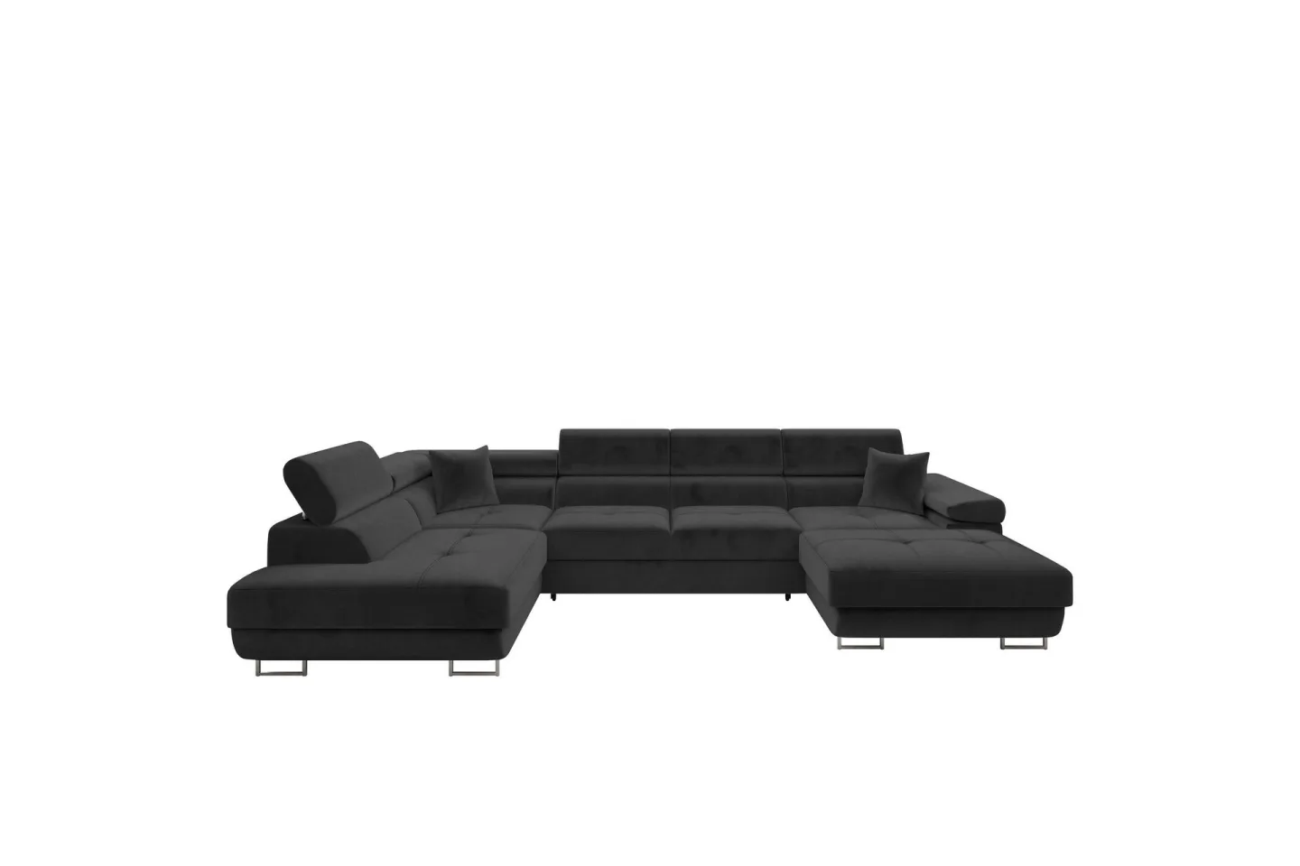 Gabina Soffa med Divan och Schäslong 4-sits - Svart
