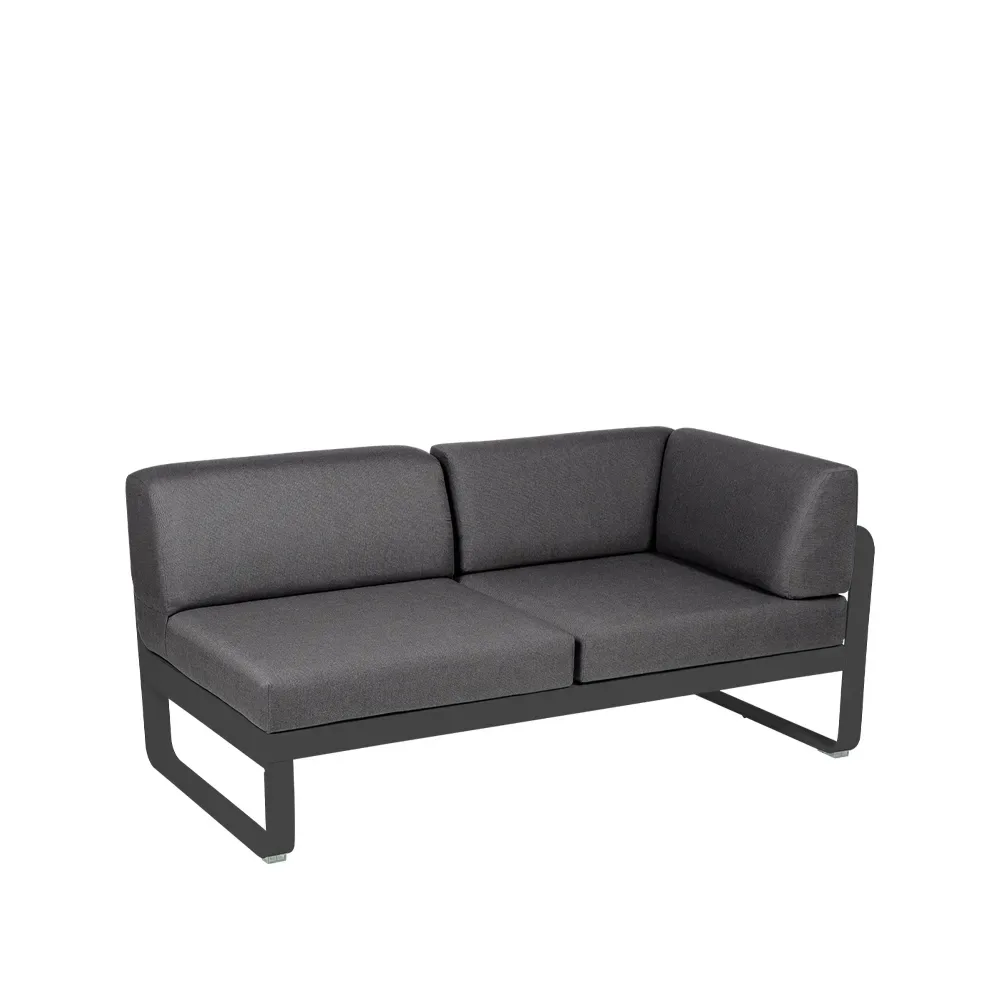 Fermob Bellevie Corner modulsoffa 2-sits Anthracite (grå), graphite grey dyna, höger