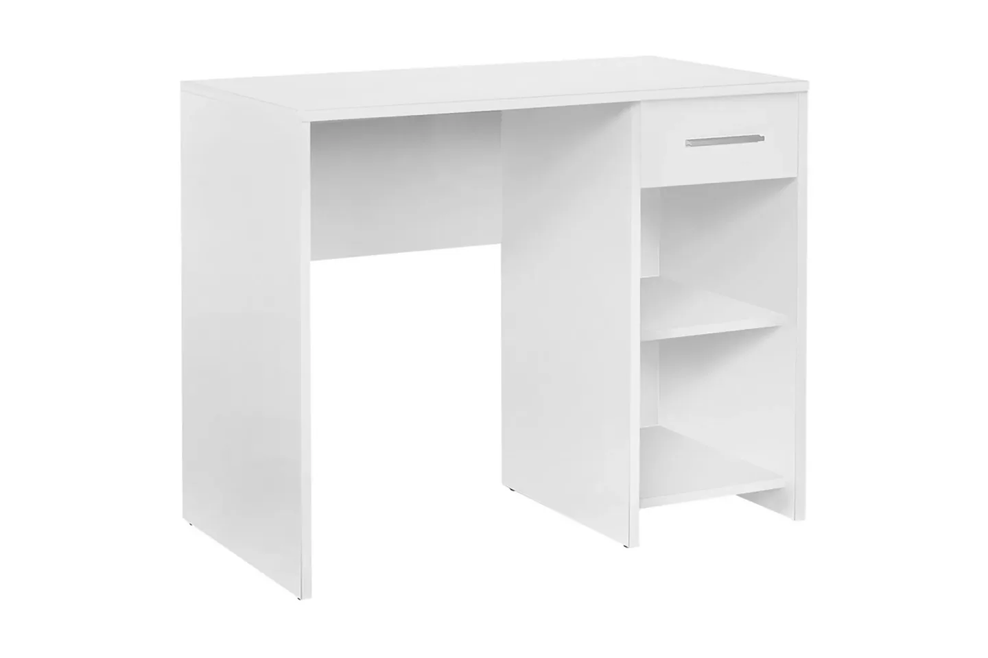 Irbene Skrivbord 90 cm med Förvaring Låda + 2 Hyllor - Vit