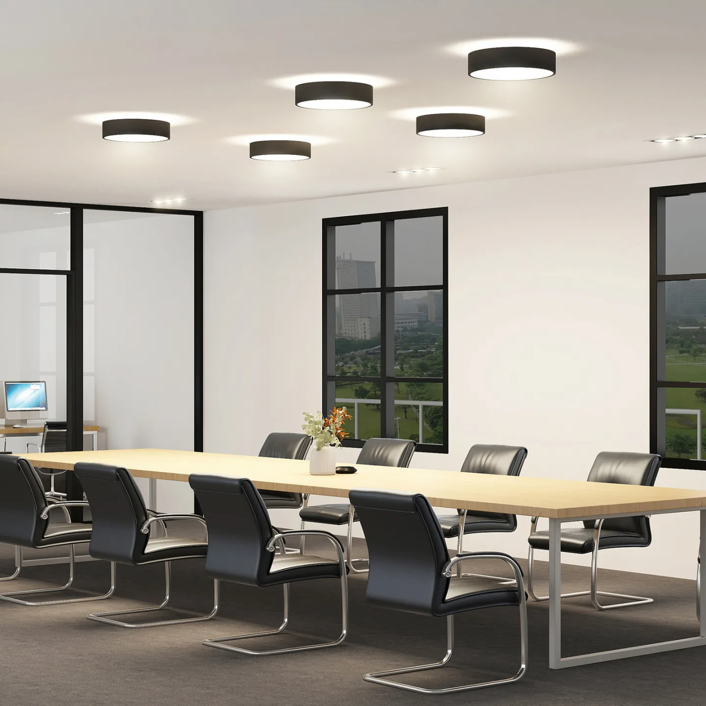 Vanida LED-Deckenlampe, schwarz, Ø 40 cm, up/down - Arcchio - Küche - Modern - Aluminium - Rund