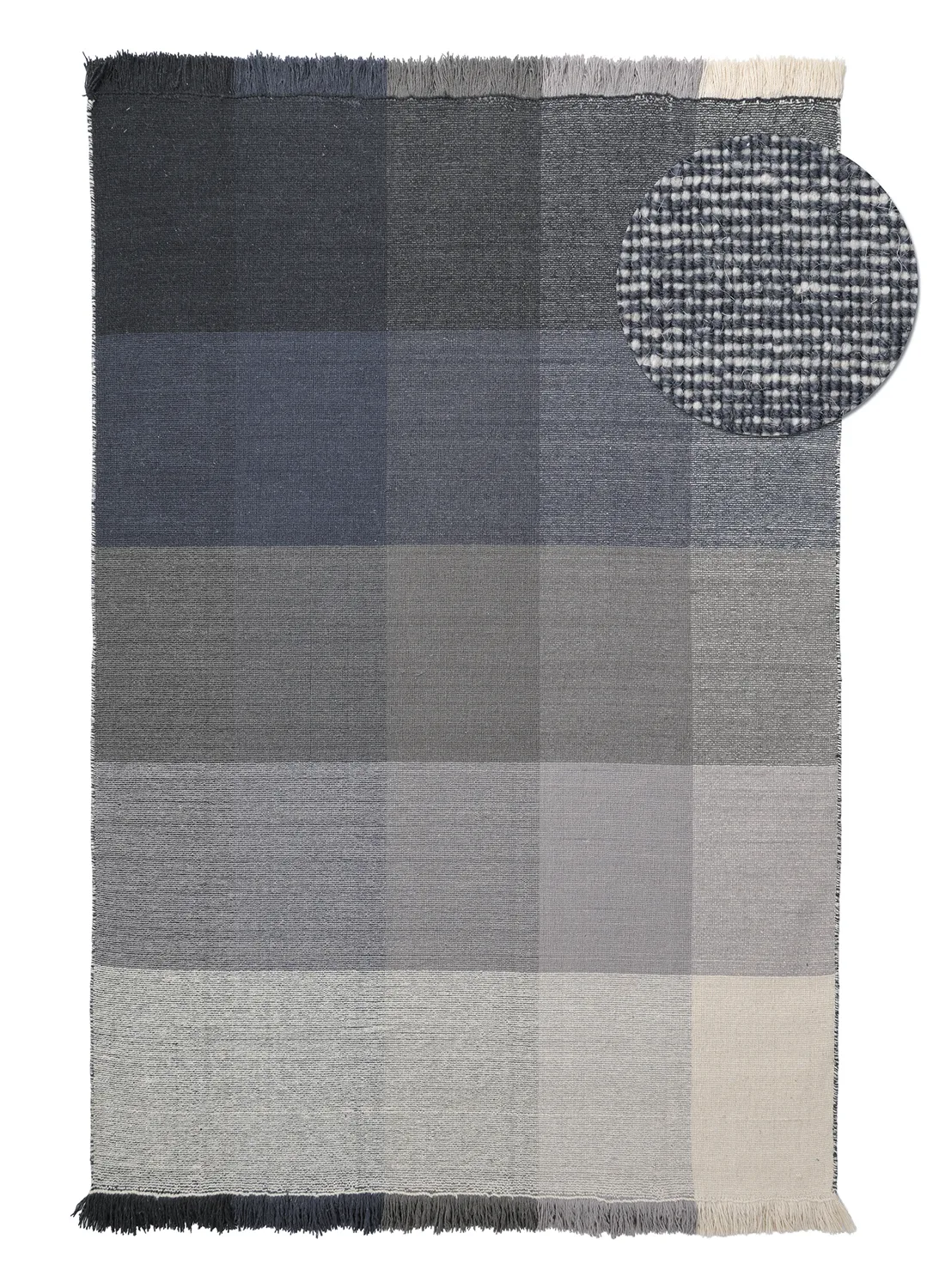 Ullteppe - Chaves (blå/grå/hvit) (Størrelse: 200 x 290 cm)