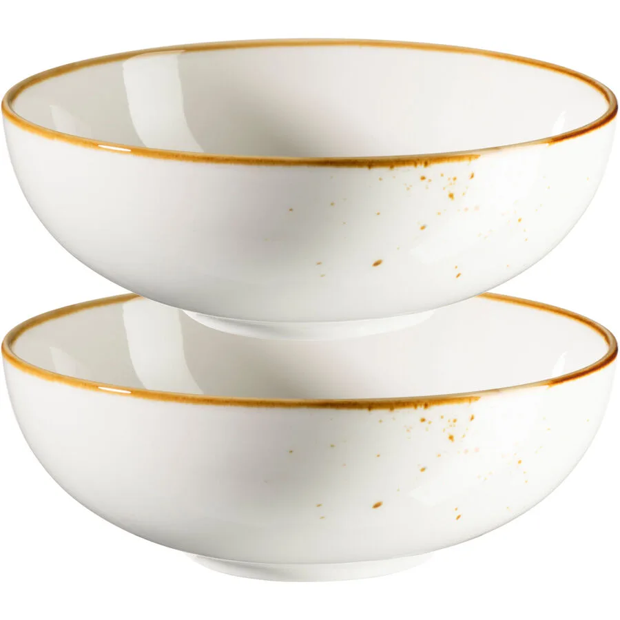 MÄSER Schüssel-Set 2-tlg. Pintar weiss/braun Porzellan D 22 cm 2 Stk