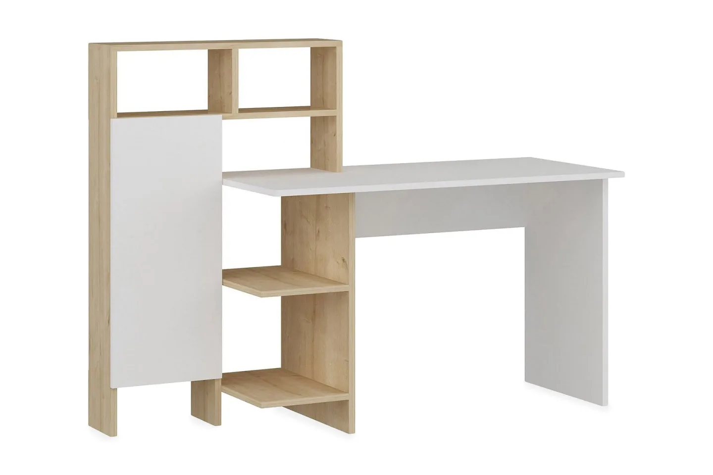 Zeko Skrivbord 120 cm med Förvaring Hylla - Ekfärg