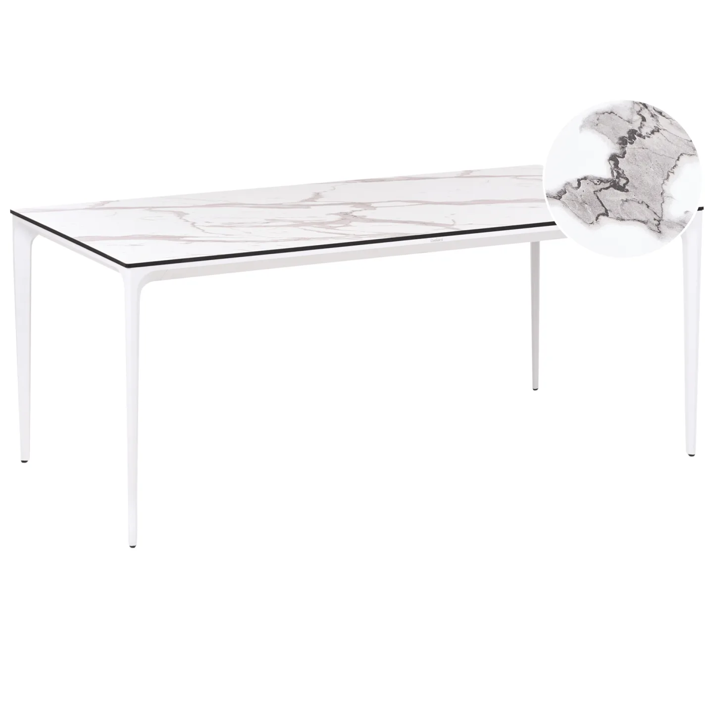 Matbord utomhus Sovareto 90x180 cm Marmoreffekt - Vit