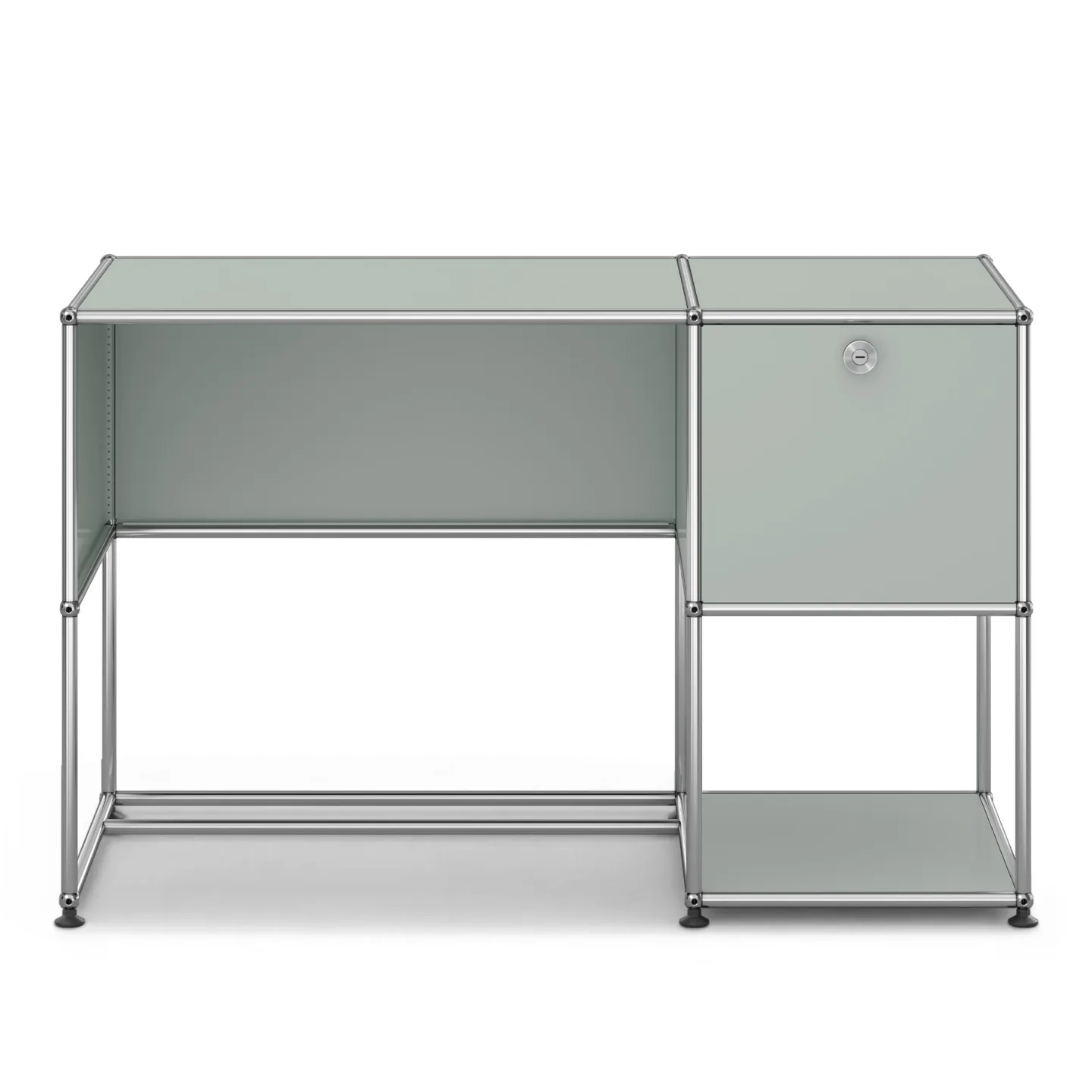 USM - USM Haller Storage Desk B21 Light Grey - Skrivbord - Fritz Haller & Paul Schärer - Grå - Metall