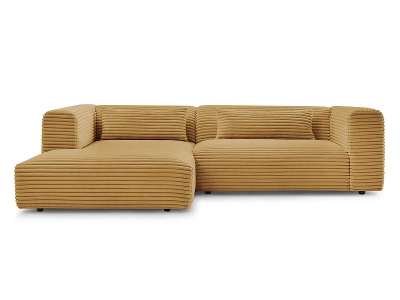 Ecksofa BOBOCHIC HARRY Cord-Stoff gelb