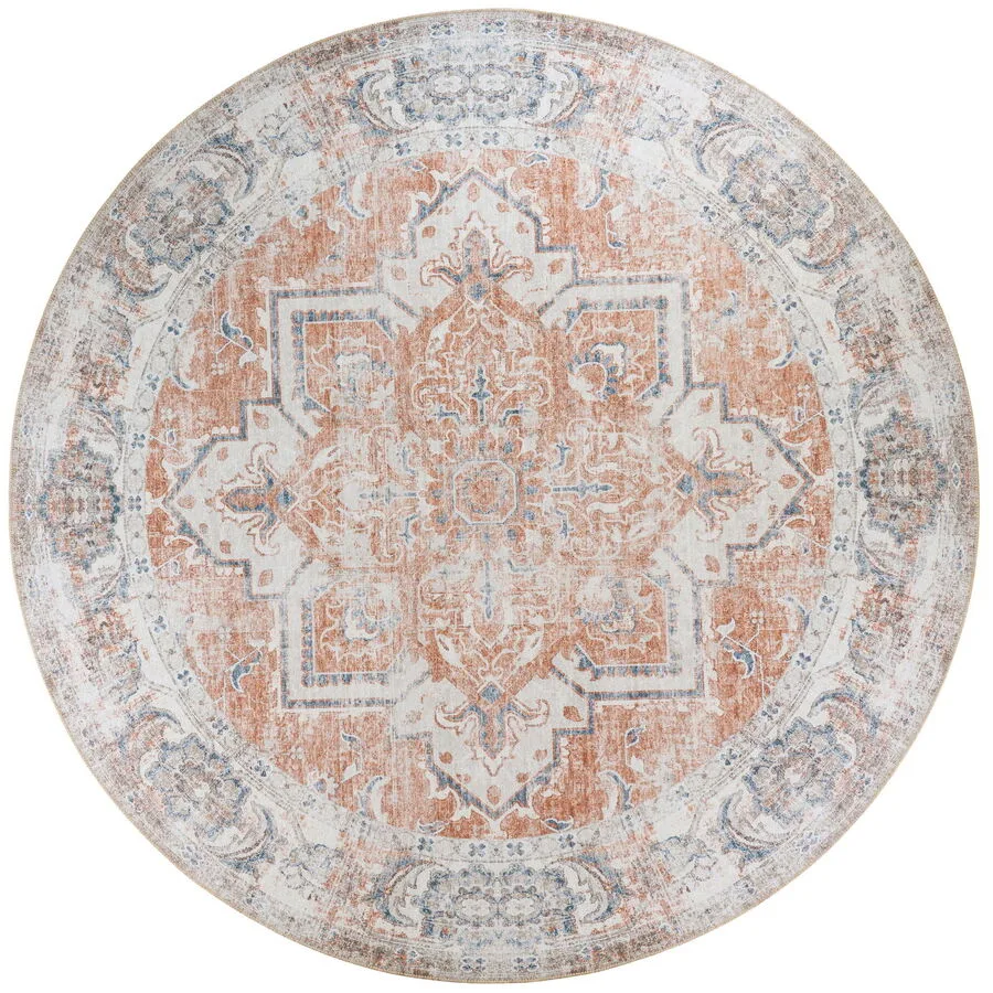 Teppich Tivaro Blau/Orange Polyester 200 cm 200 cm