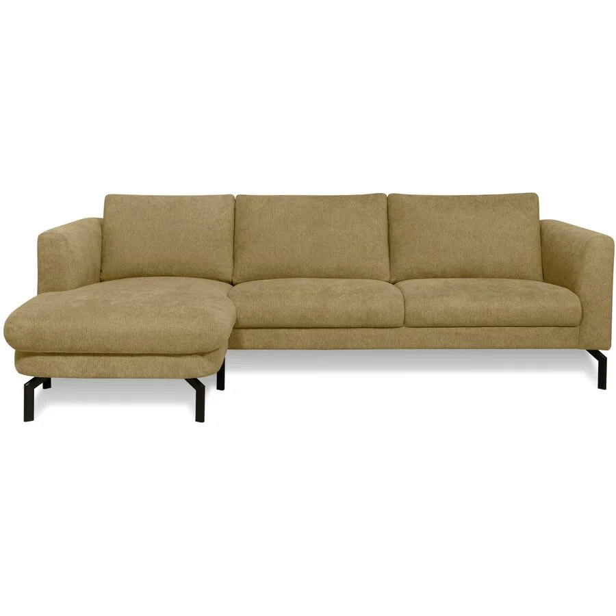 Ecksofa Gomero Links Stoff sandgelb B 254 T 150 cm