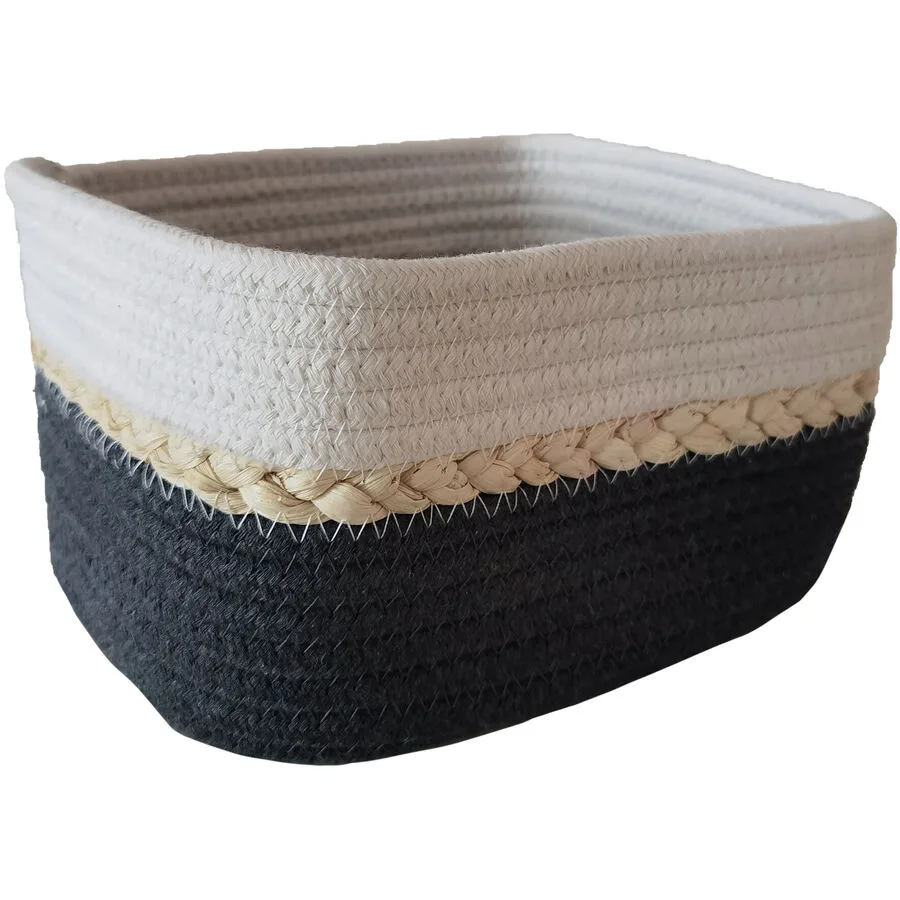 Korb Nelly Grau Baumwolle 18 cm - Farbe: anthrazit