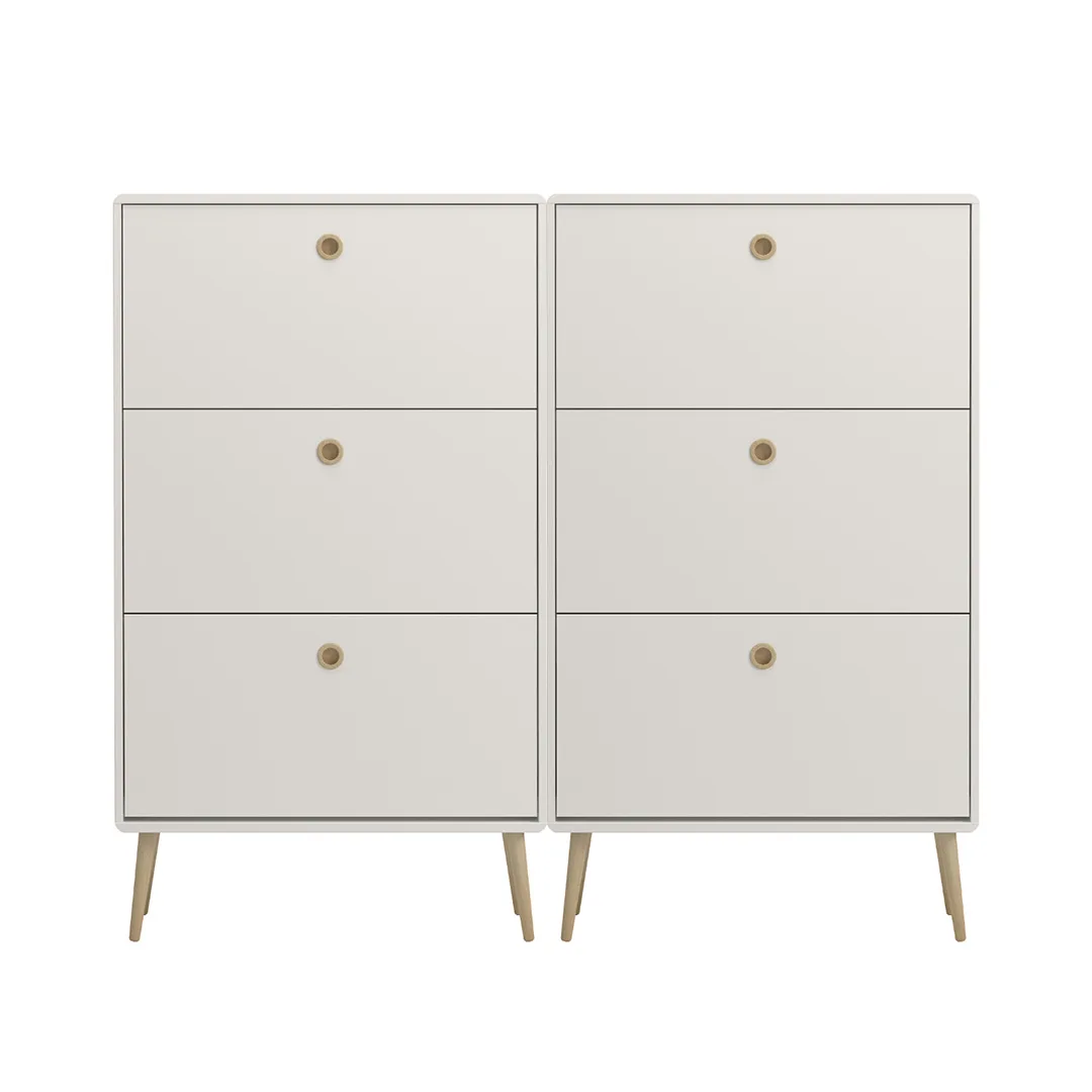 Softline Schuhschrank 6 Klaptüren Weiß.