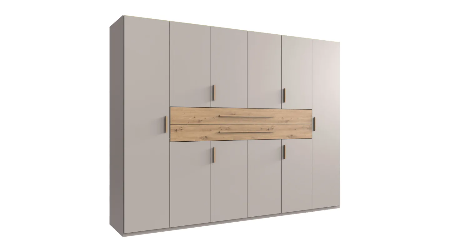 Kleiderschrank Beige-Kaschmir - Artisan Eiche 270 cm 10-türig - DIGIT