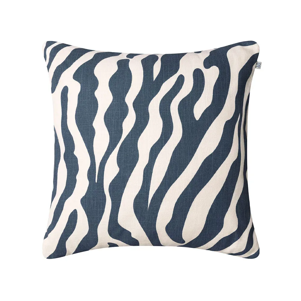 Chhatwal & Jonsson Zebra Outdoor Kissen 50 x 50 cm Blue/off white, 50cm