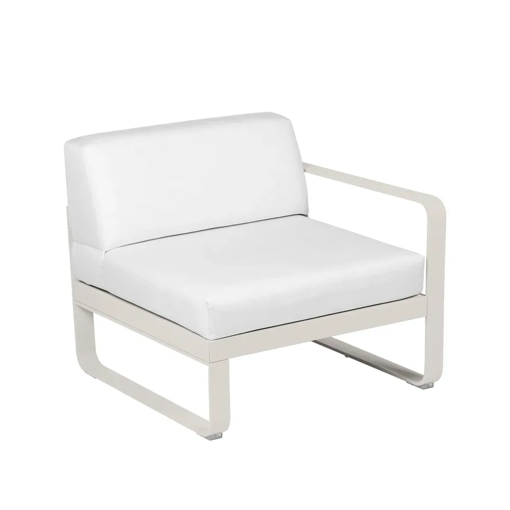 Fermob Bellevie Right modulsoffa Clay grey (grå), off-white dyna, 1-sits