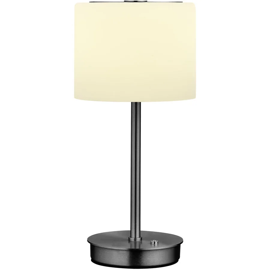 Tischlampe Abby Grau/Weiss Metall/Glas 15.6 cm 34 cm - Farbe: Anthrazit, Weiss - LED - Lichtfarbe: Extra warmweiss - Material: Metall, Opalglas -