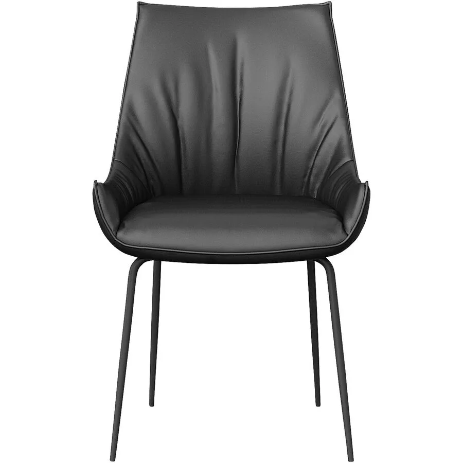 Stuhl Josef schwarz Leder