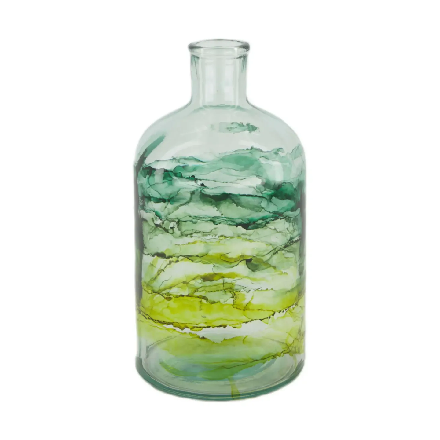Decofinder Vase Flasche, Glas, Grün H: 22 cm | Schubiger Möbel