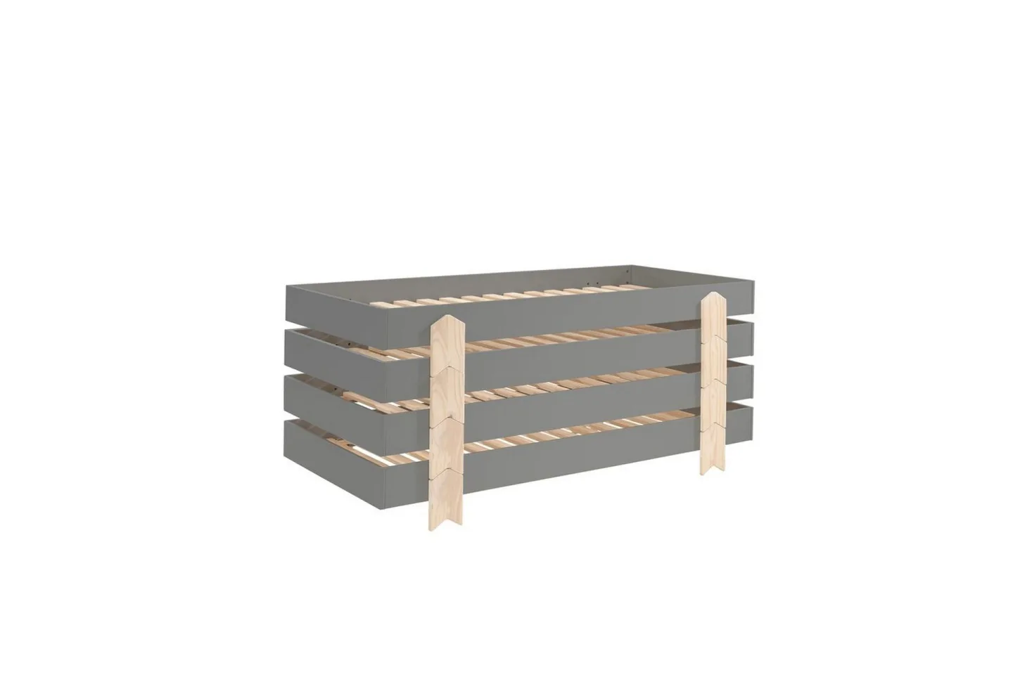 Säng Modulo med pilarfötter Grå, 4 - Grå, 4