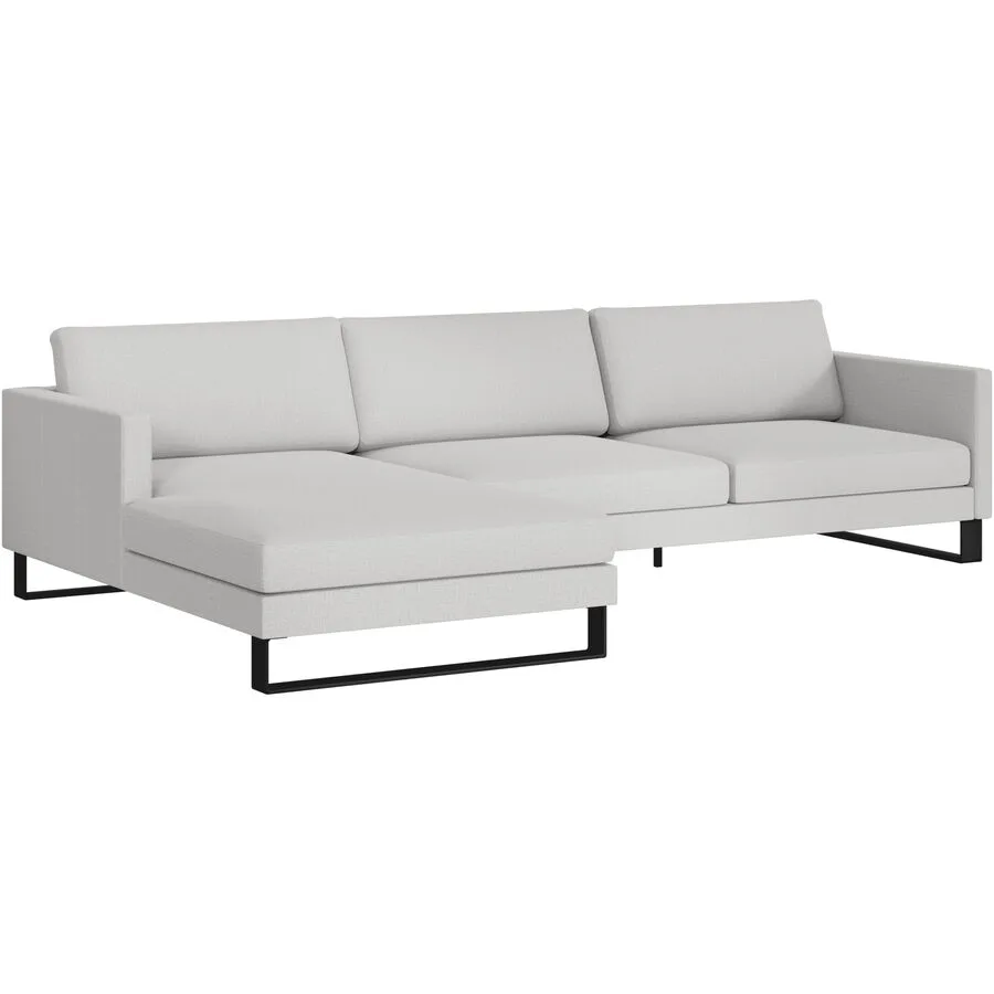 Ecksofa Domino Links Stoff natur B 286 T 181 cm - Möbel Konfigurator: Traummöbel individuell zusammenstellen