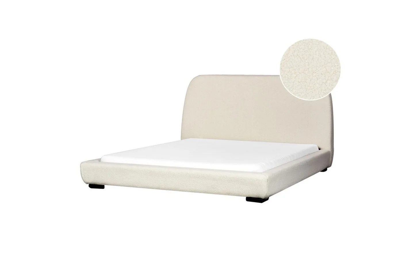 Dubbelsäng Roisel med lamellram 160x200, Bouclé - 160x200, Bouclé