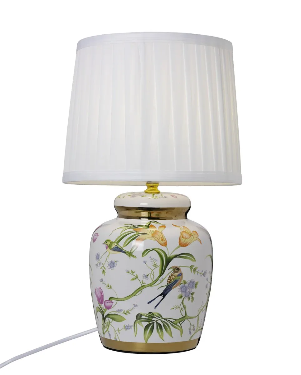 Cottex - Klassisk grön 44cm - Bordslampa - Vit