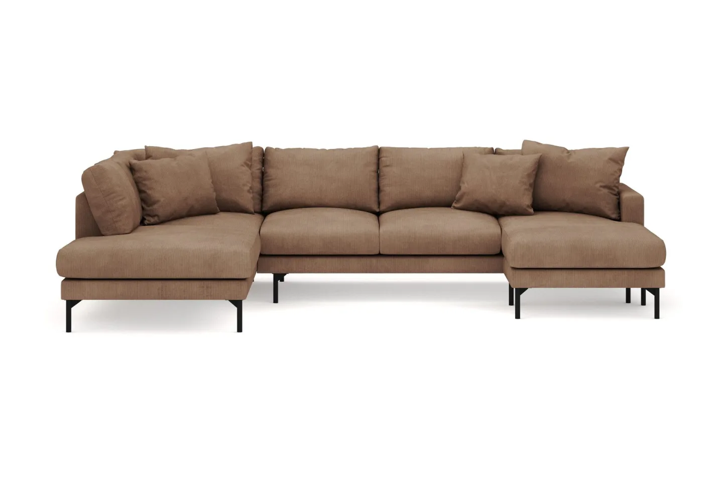 Menard 4-sits Vänstervänd Stor U-formad Djup Large Soffa med Divan och Schäslong i Manchester - Brun