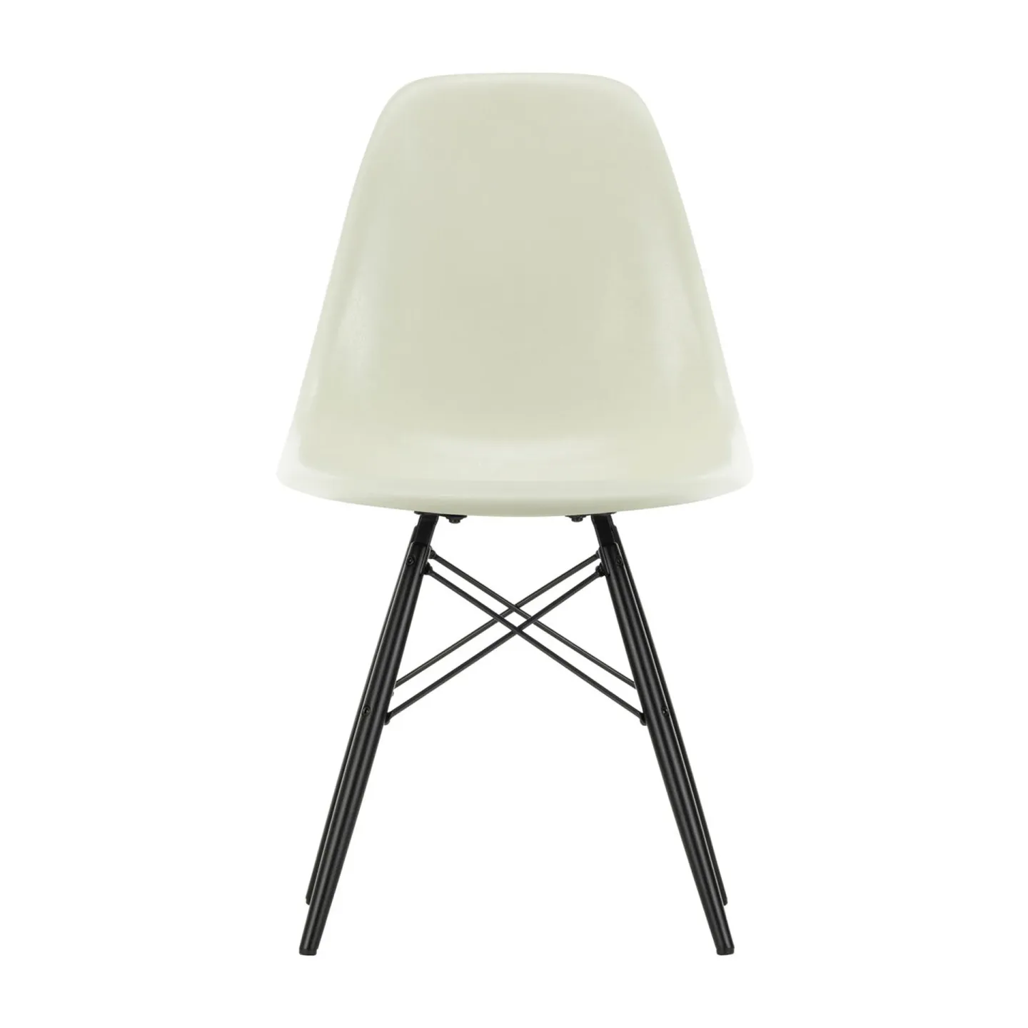 Vitra Eames Fiberglass Chairs DSW stol Parchment-svartbetsade lönnben