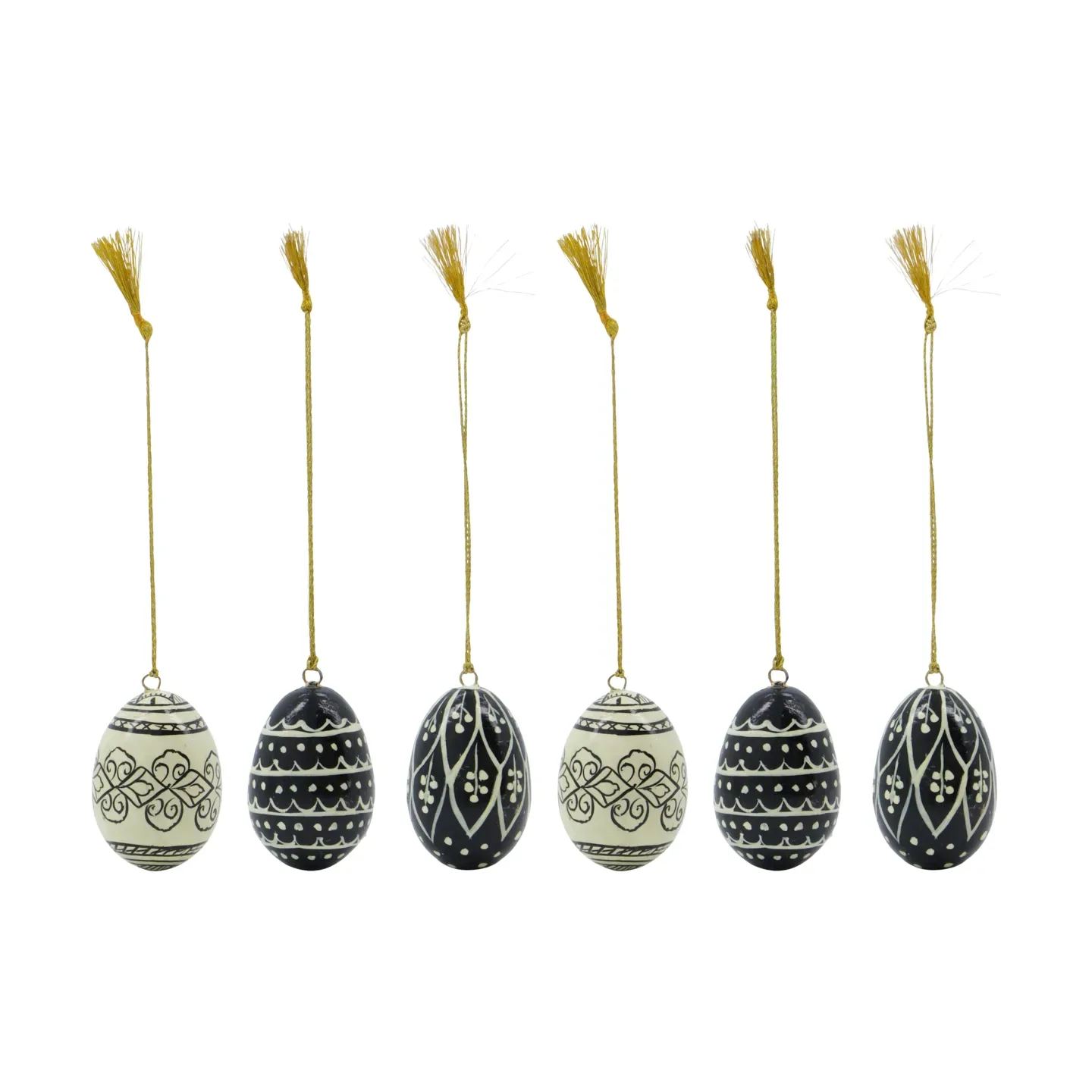 House Doctor Deco påskägg 5 cm 6 delar Black-offwhite