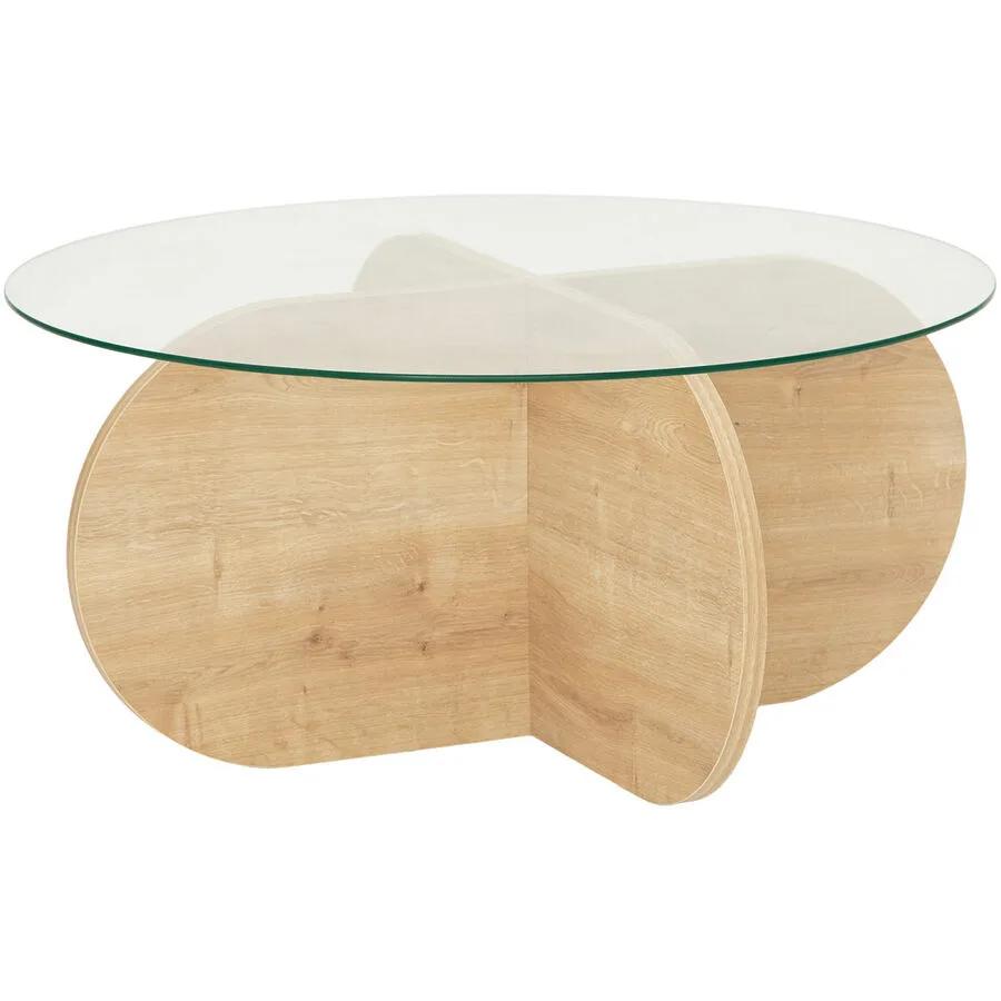 Salontisch Yasam eiche Glas, Holz B 75 T 75 cm