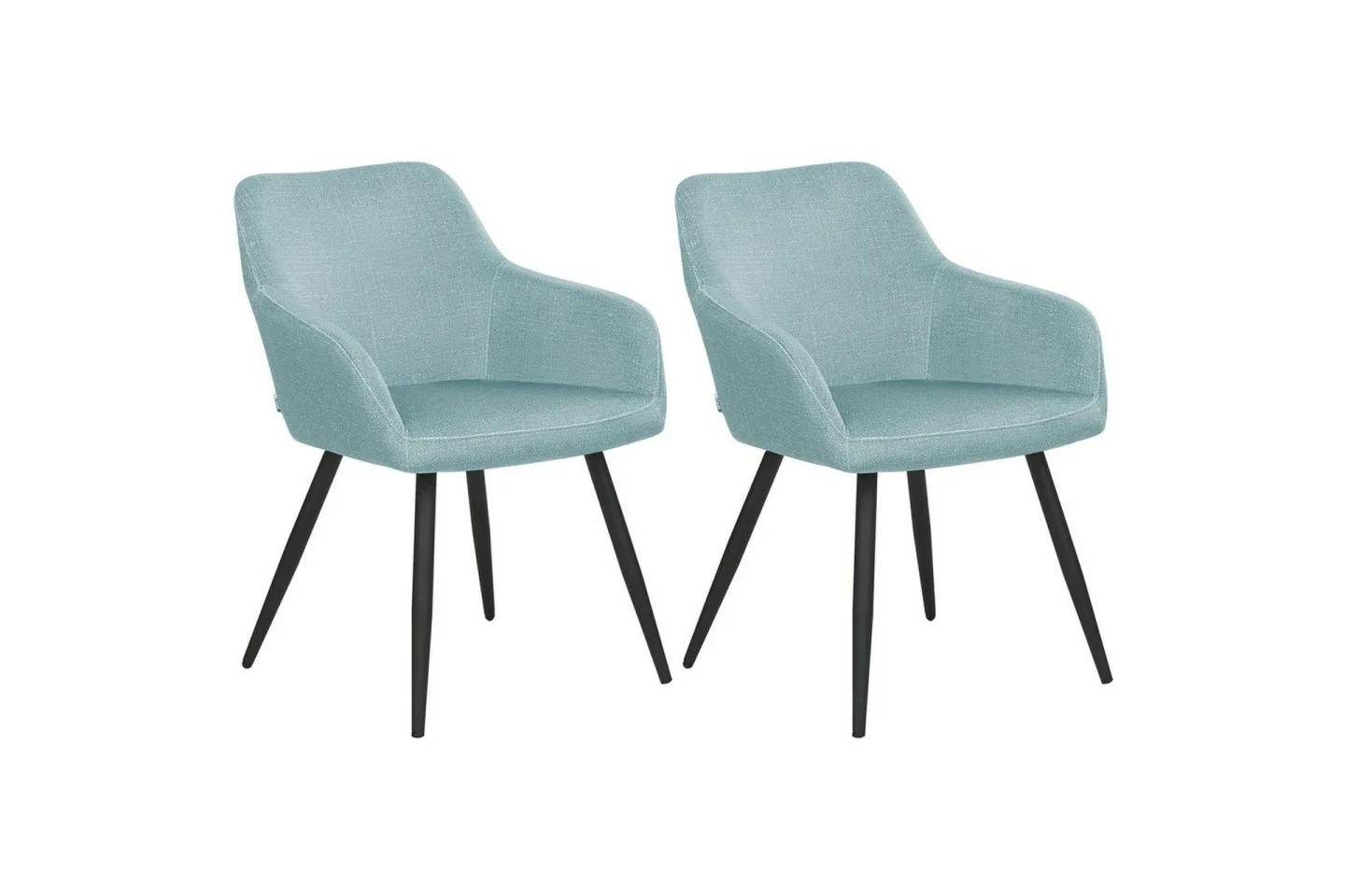 Set med 2 matstolar Casmalia - Blå, Svart