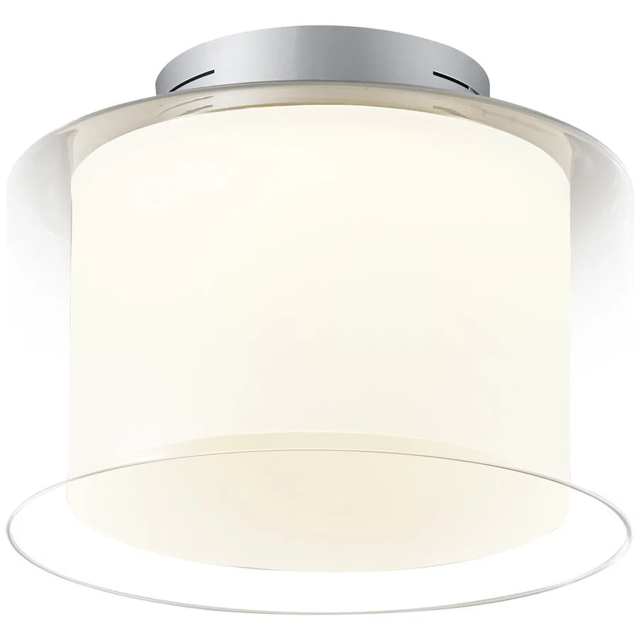Designer-Deckenlampe Bankamp Grand Clear aluminium eloxiert D 32 cm - LED - Lichtfarbe: Extra warmweiss - Material: Eisen/Acryl/Glas -