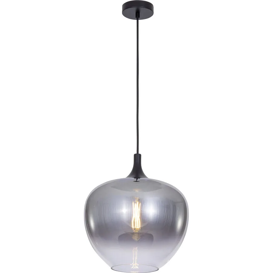 Pendellampe Tiara Schwarz/Grau Glas/Metall 29 cm 120 cm - Material: Metall/Glas