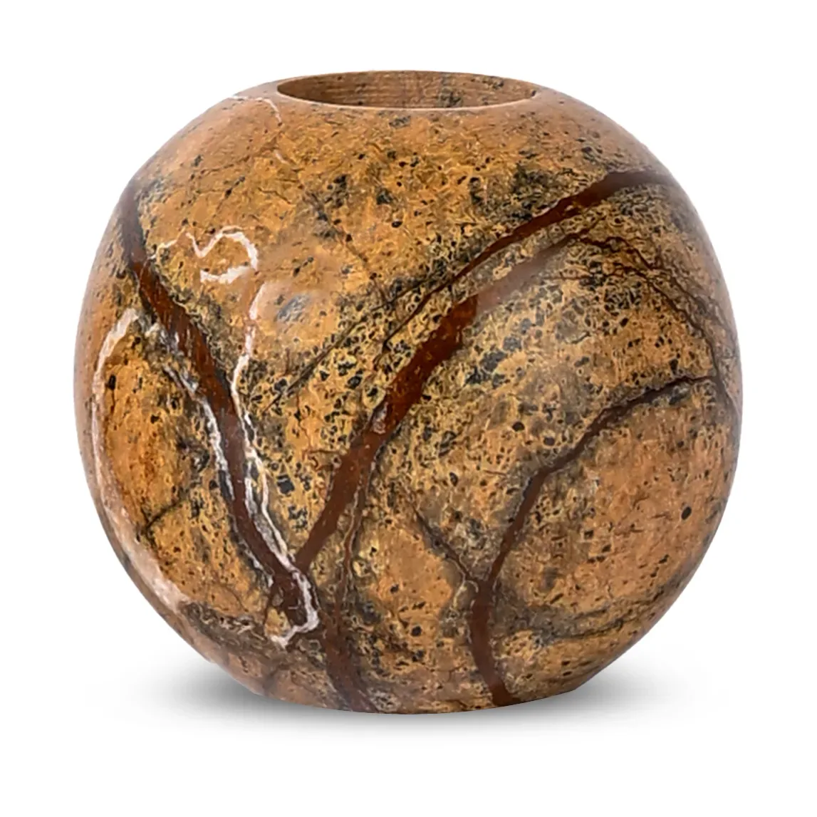 Sagaform Stein Kerzenhalter Ø6 cm Brauner Waldmarmor