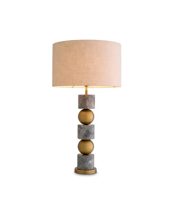 Levy Table Lamp Grey Marble