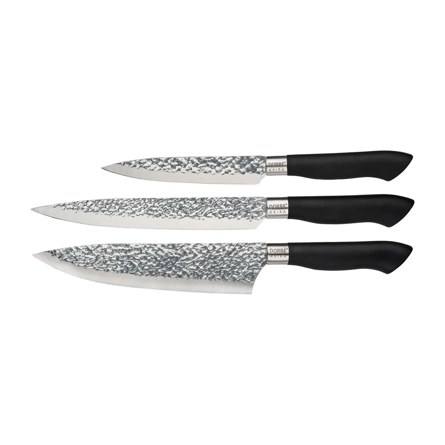 Dorre Akira Messerset Edelstahl 3 Messer Schwarz
