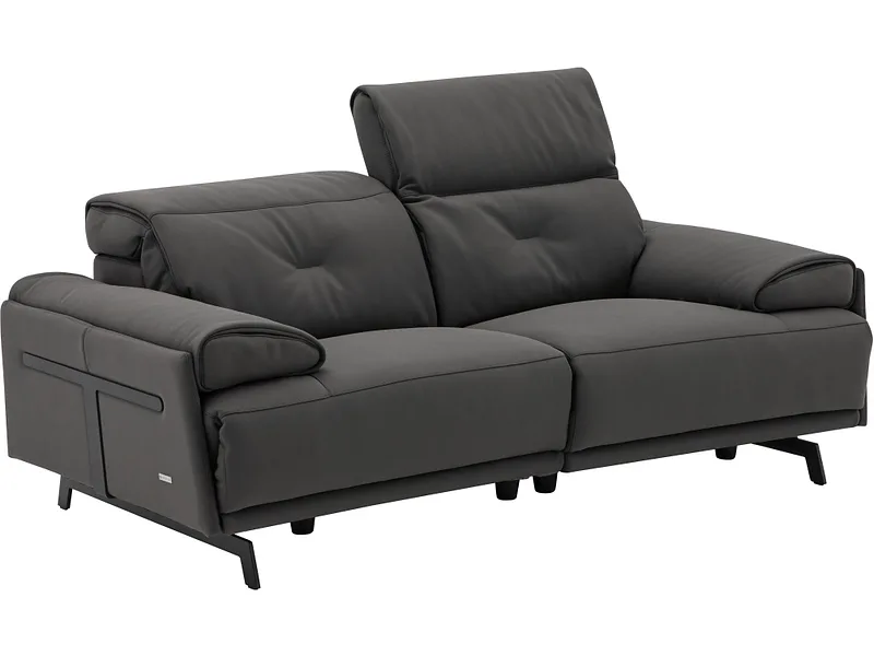 2er Sofa CAMPO DE FIORI SIENA Echtleder dunkelgrau